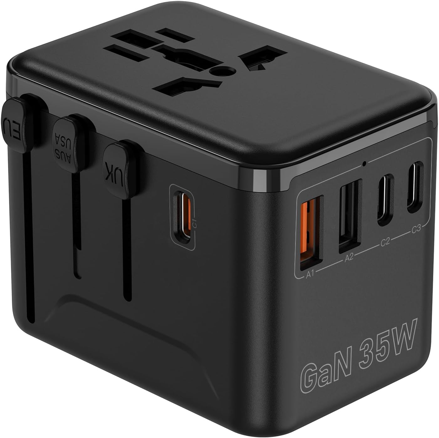 CC Store Universal Travel Adapter with 3 USB-C and 2 USB-A Ports, 35W