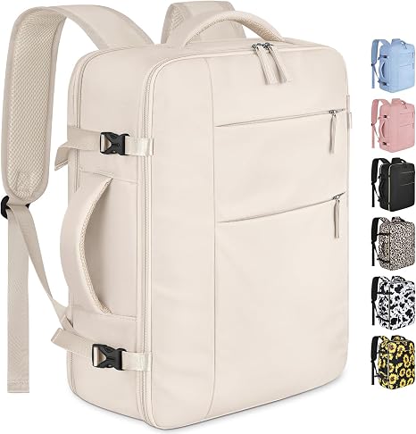 Capolo Waterproof Airline Approved Travel Backpack with 15.6-Inch Laptop Compartment