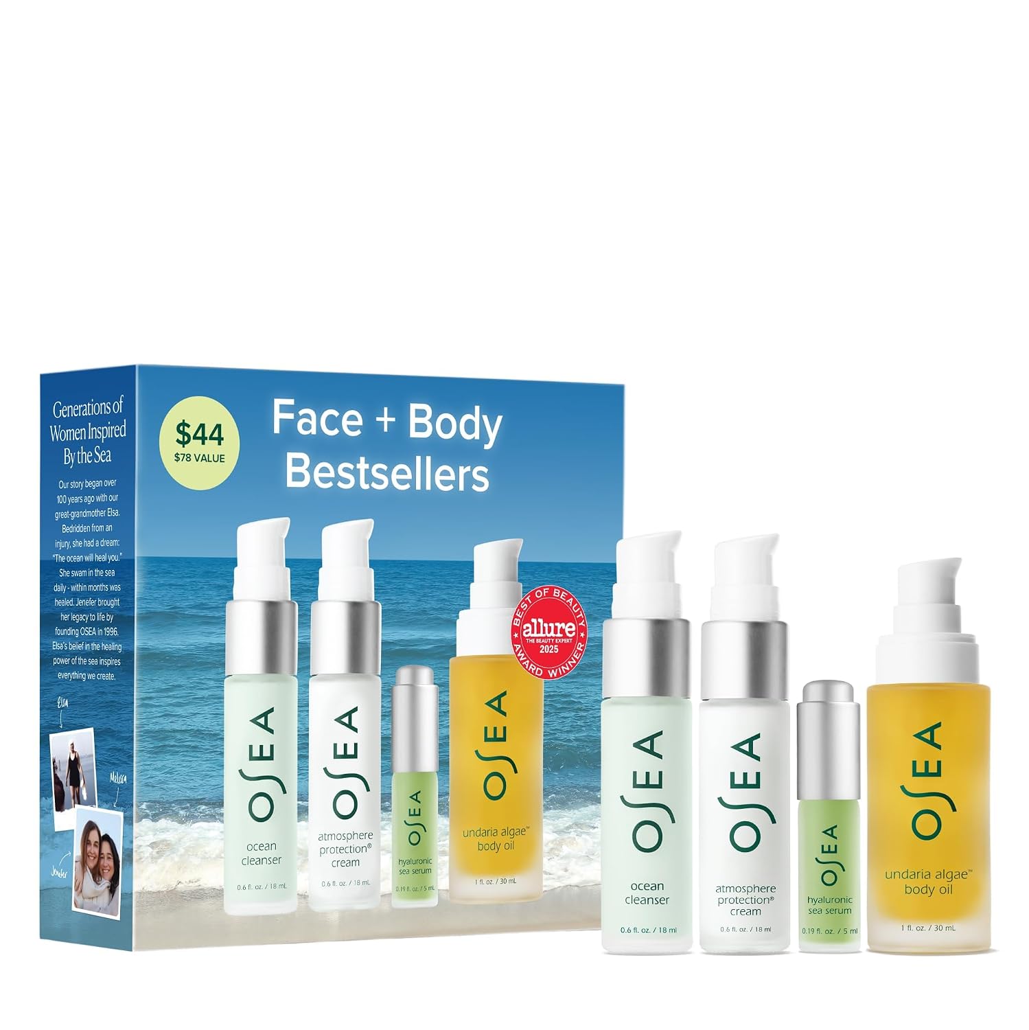 OSEA Face + Body Bestsellers 4-Piece Skin Care Travel Set