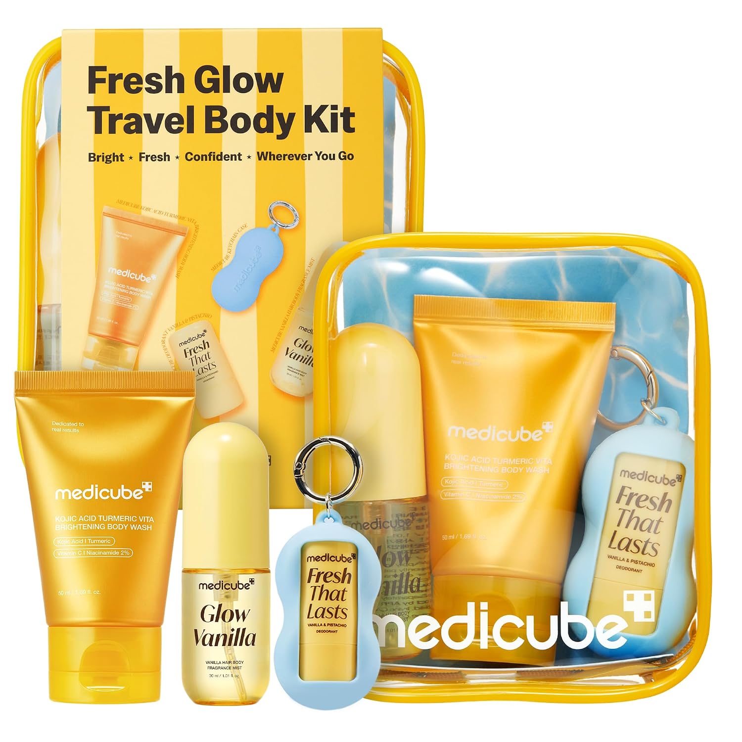 medicube Fresh Glow Body Kit Travel-Ready Hair & Body Set